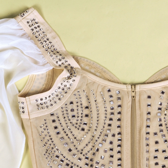 Mesh with Rhinestones Dress New Size S,M,L available strech. - Picture 9 of 14